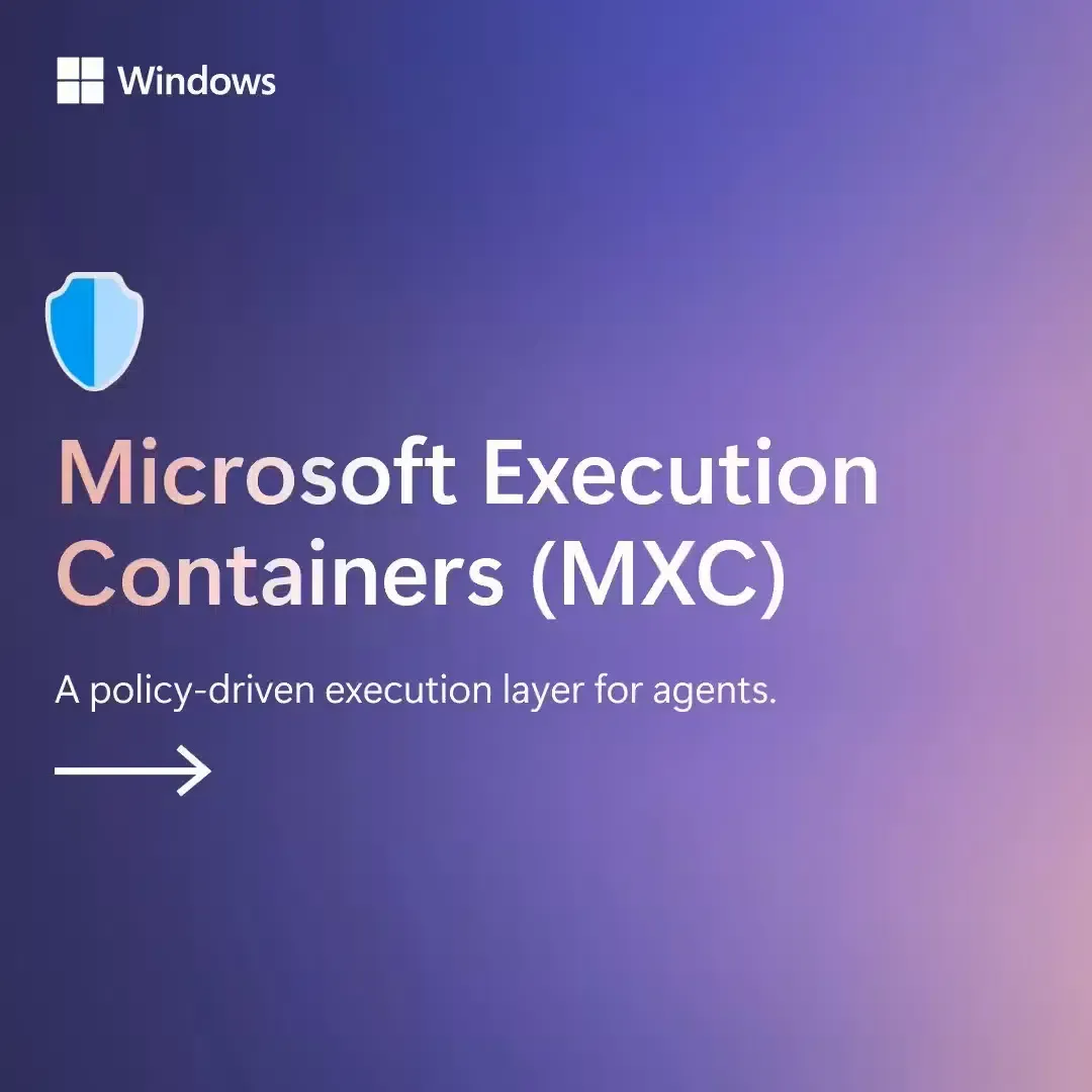 Microsoft executive presenting the MXC SDK runtime containment architecture for autonomous AI agents