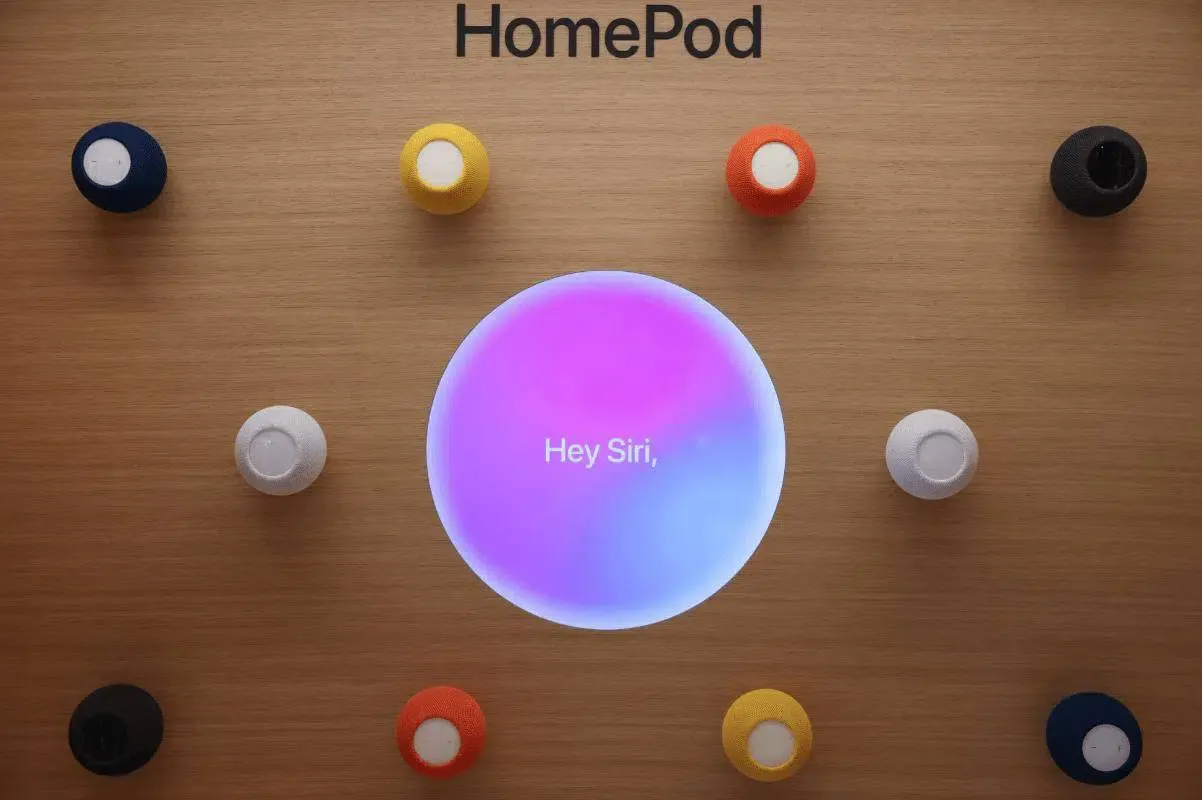 Apple Siri Hub smart home display conceptual illustration showing homeOS interface
