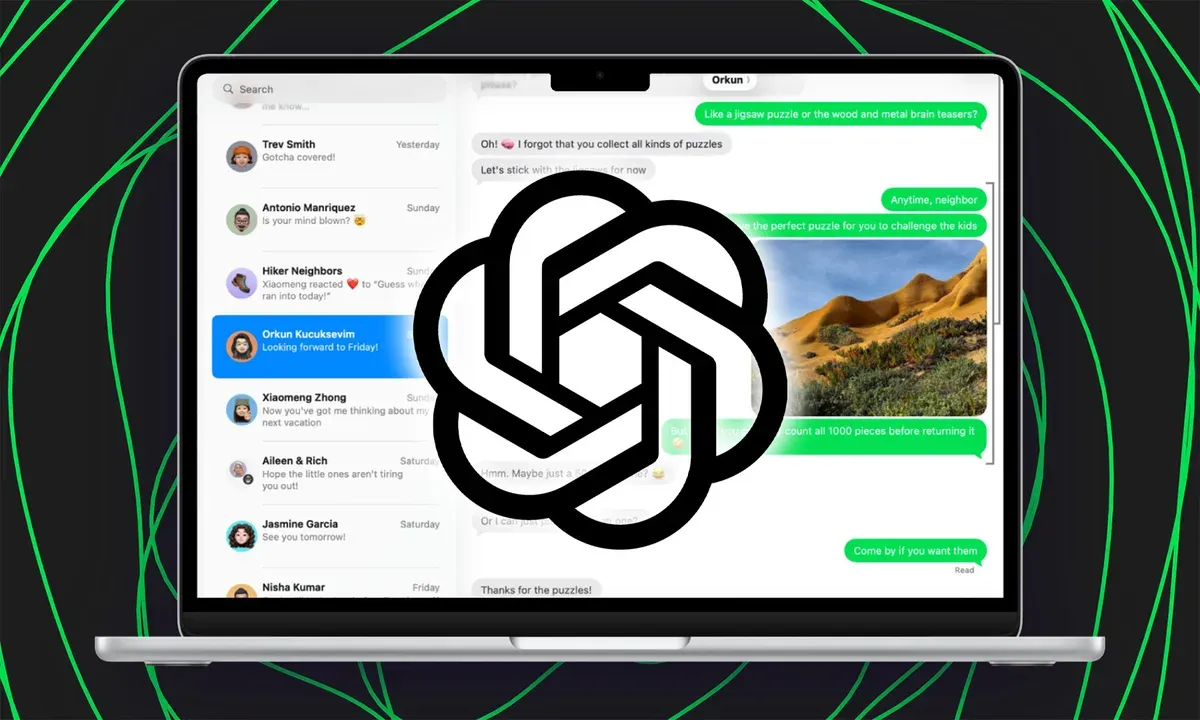 ChatGPT desktop plugin interface on Apple silicon macOS for message automation