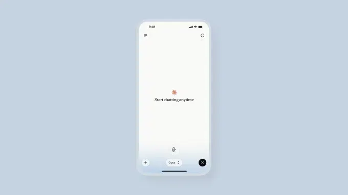 Claude Voice start interface displaying connected app options