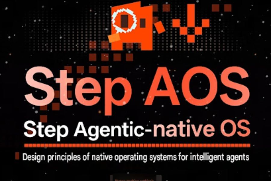 Step AOS agentic operating system architecture showing the atomic capability engine