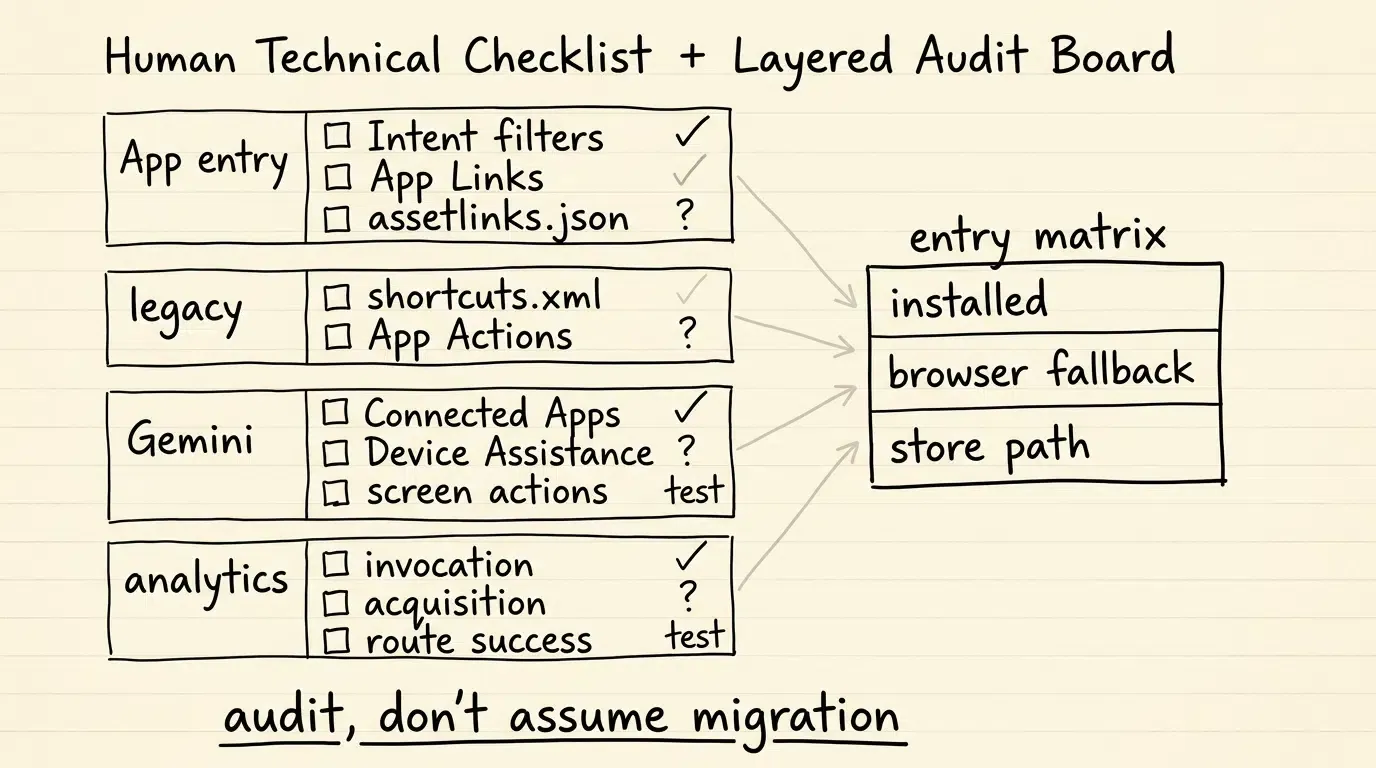 Android Gemini migration app entry engineering checklist