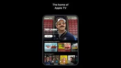 Apple TV application in vertical unfolded orientation demonstrating adaptive bottom navigation placement