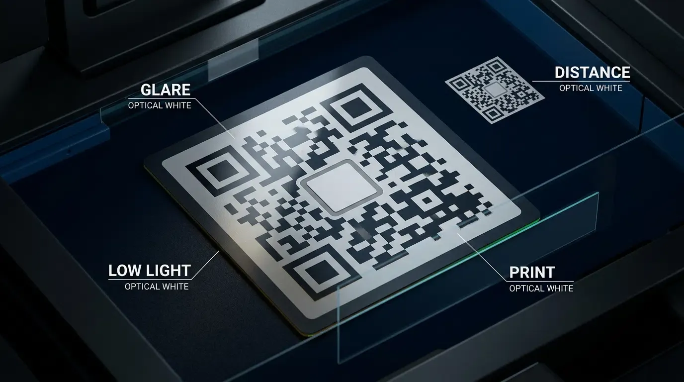 Branded QR codes require physical scan testing under glare, distance, and print stress.