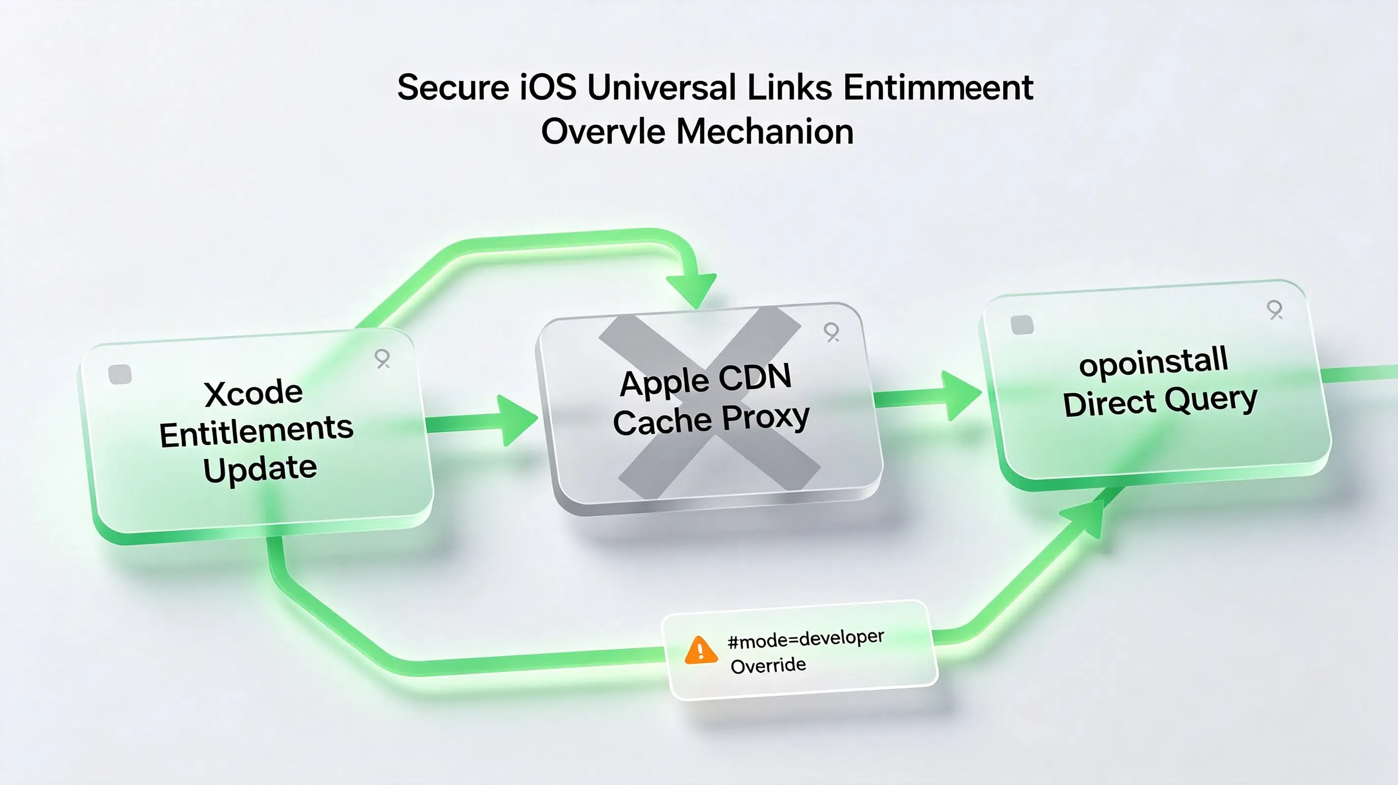 تجاوز تأخير ذاكرة التخزين المؤقت لـ Apple CDN باستخدام تجاوز تفويضات وضع المطور.