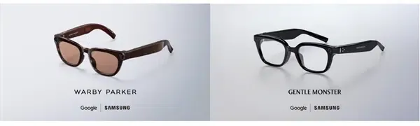 Détails matériels des lunettes Samsung Galaxy montrant la caméra et la conception de la monture