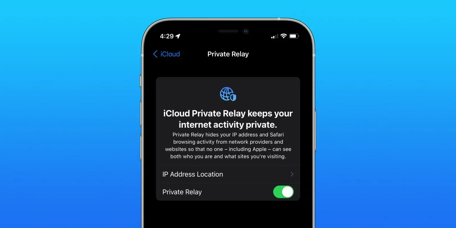 Overview of Apple Private Relay architecture and Safari settings interface