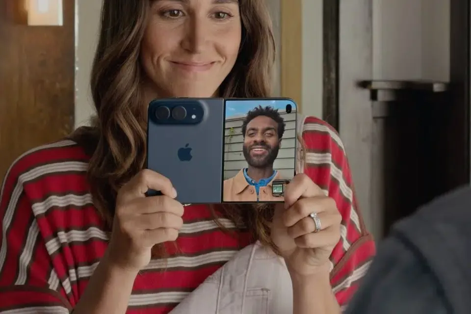 iPhone Duo FaceTime dual screen promotional material