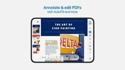 Preview tool application demonstrating bottom editing palettes combined with responsive sidebar navigation