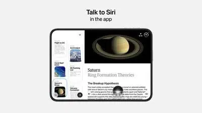 Siri conversation interface displaying tiled conversation sidebar alongside active response panes