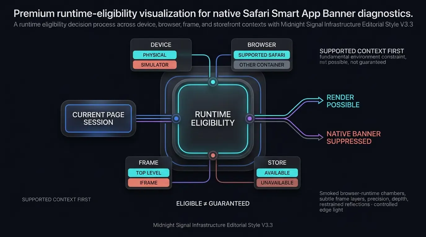 Pemaparan Smart App Banner bergantung kepada peranti, pelayar, bingkai, dan kelayakan App Store.